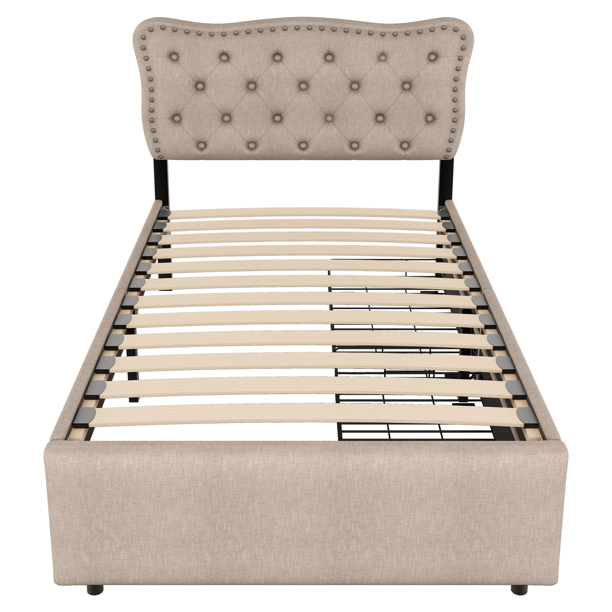 Letto 90x200 - Xylo - Ciemnobe?owe con 2 cassetti e tavolino