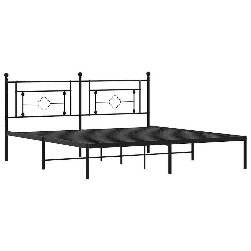 Giroletto con Testiera in Metallo Nero 183x213 cm 374344