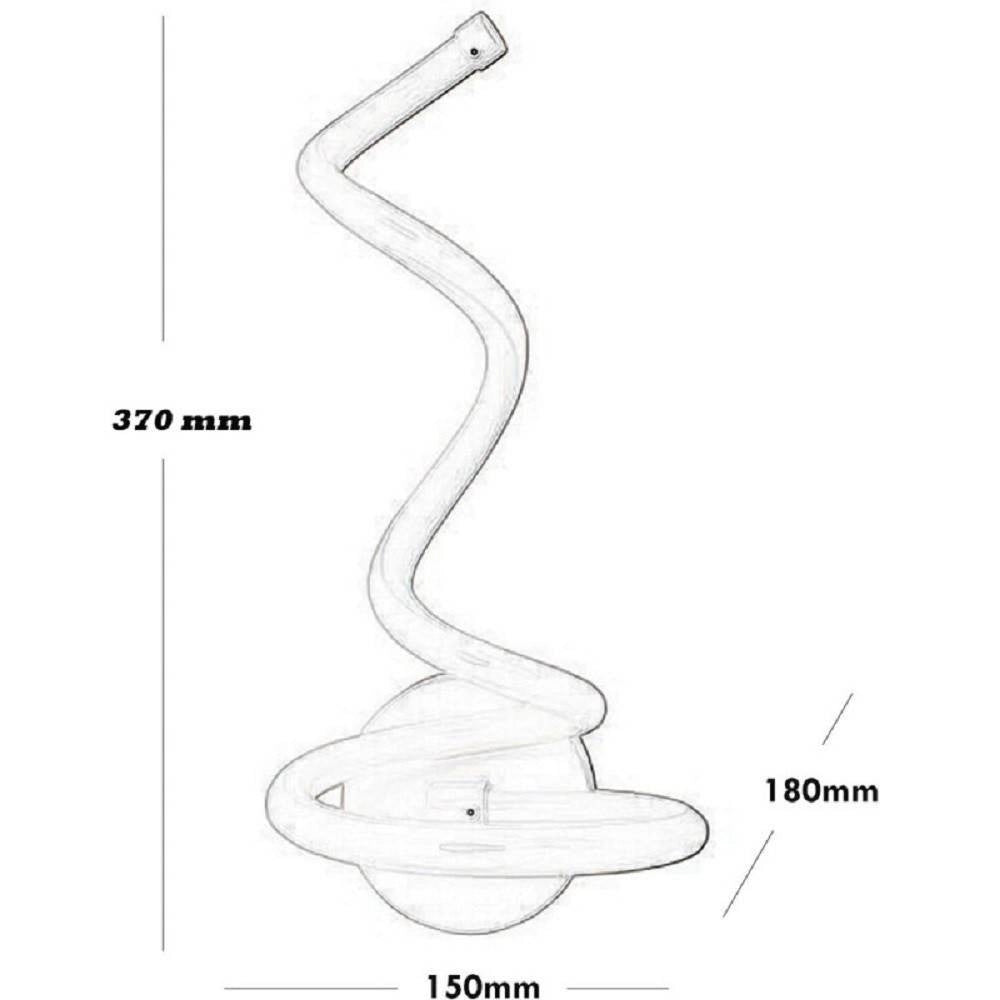 Trade Shop - Applique Moderno Spirale Led 12 W Da Parete Abat Jour 3 Colorazione Luce E24-3c -