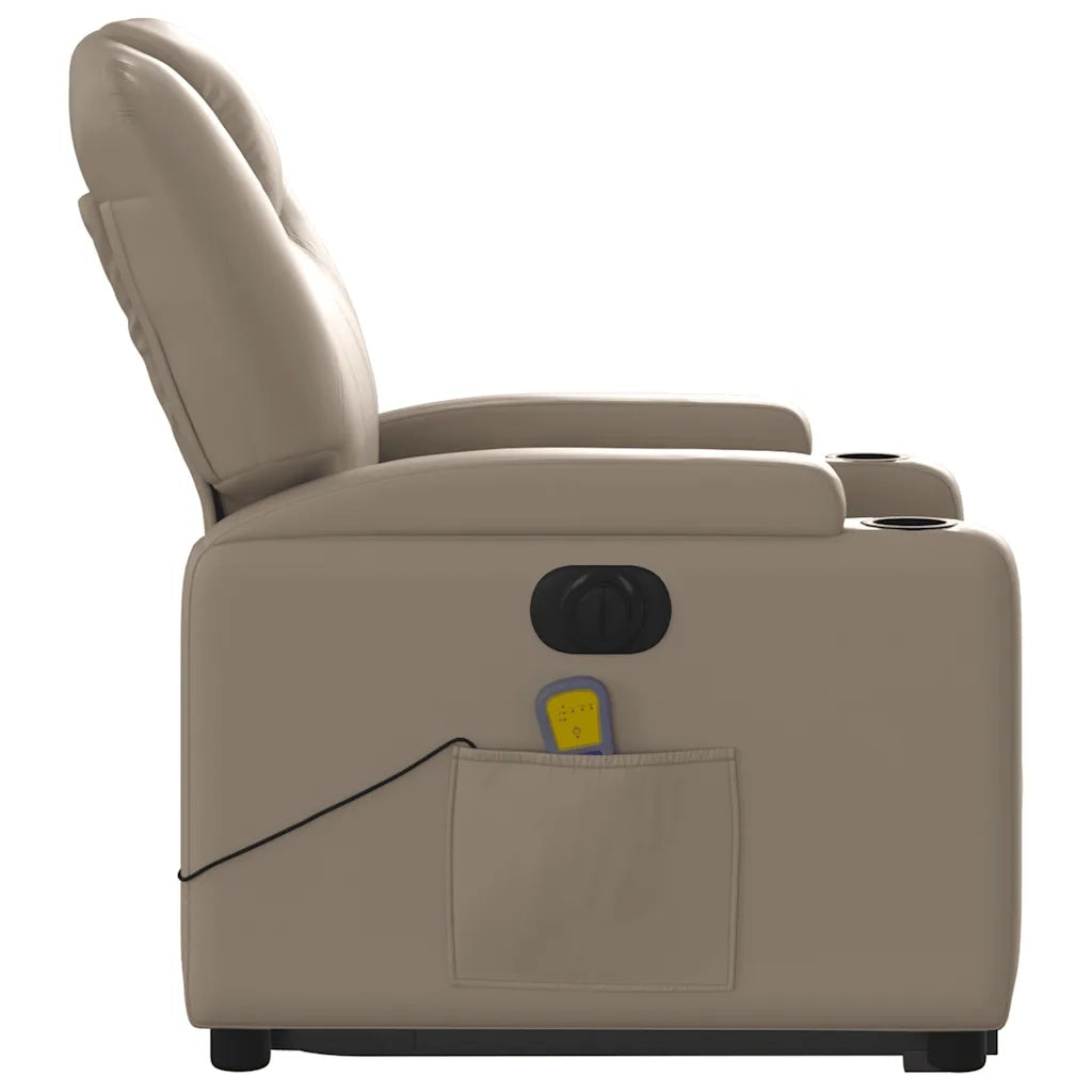 Poltrona Alzapersona Massaggio Elettrica Cappuccino Similpelle 3204457