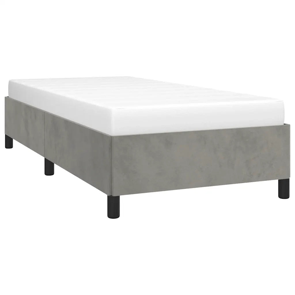 Struttura letto senza Materasso Grigio Chiaro 100x190 cm singolo Velluto 347348
