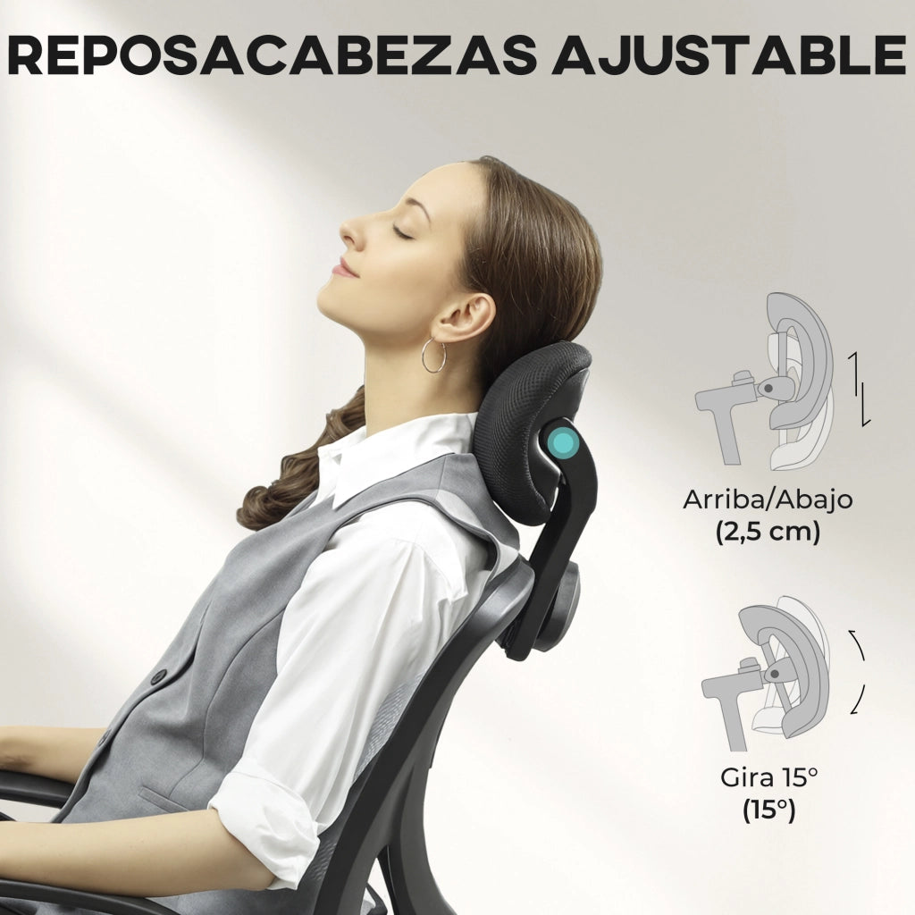 Sedia da ufficio girevole con schienale reclinabile ¨C zephmum ¨C grigio