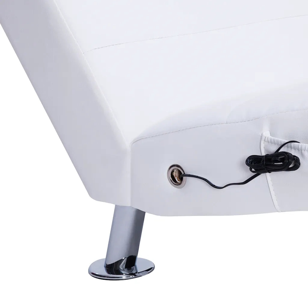 Sdraio Massaggiante con Cuscino Bianco in Similpelle 281285