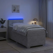 Letto con Box Spring, Materasso e LED Grigio Chiaro 90 x 200 cm 3452102