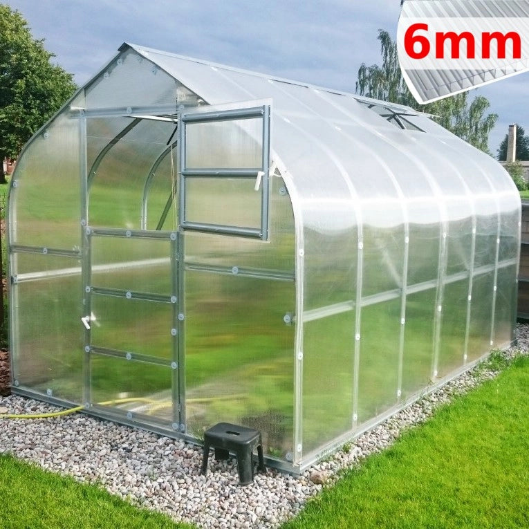 Serra Geo 2,5x10m con copertura policarbonato alveolare 6mm