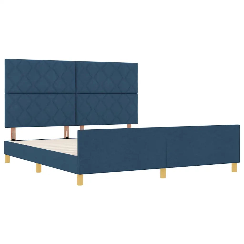 Struttura del letto con testiera Blu 180 x 200 cm Tessuto 3344829