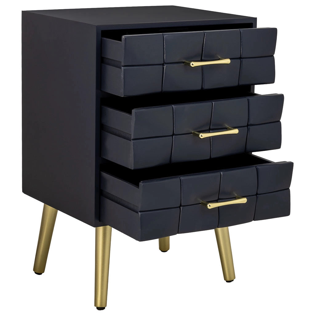 Comodino in legno nero 44x35x65h cm
