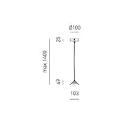 Alice - Kit sospensione per codice Alice V/P lampadina E27 con rosone bianco, cavo trecciato trasparente e copriportalampada 1XE27 max 1X60W IP20