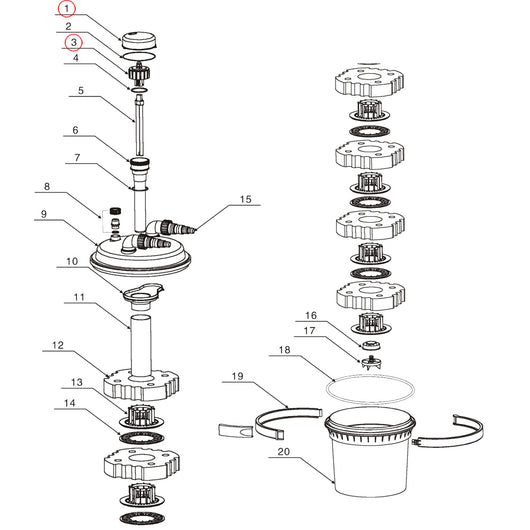 Pezzo di ricambio per Filtro a pressione CPF-280 Unità di collegamento elettrico