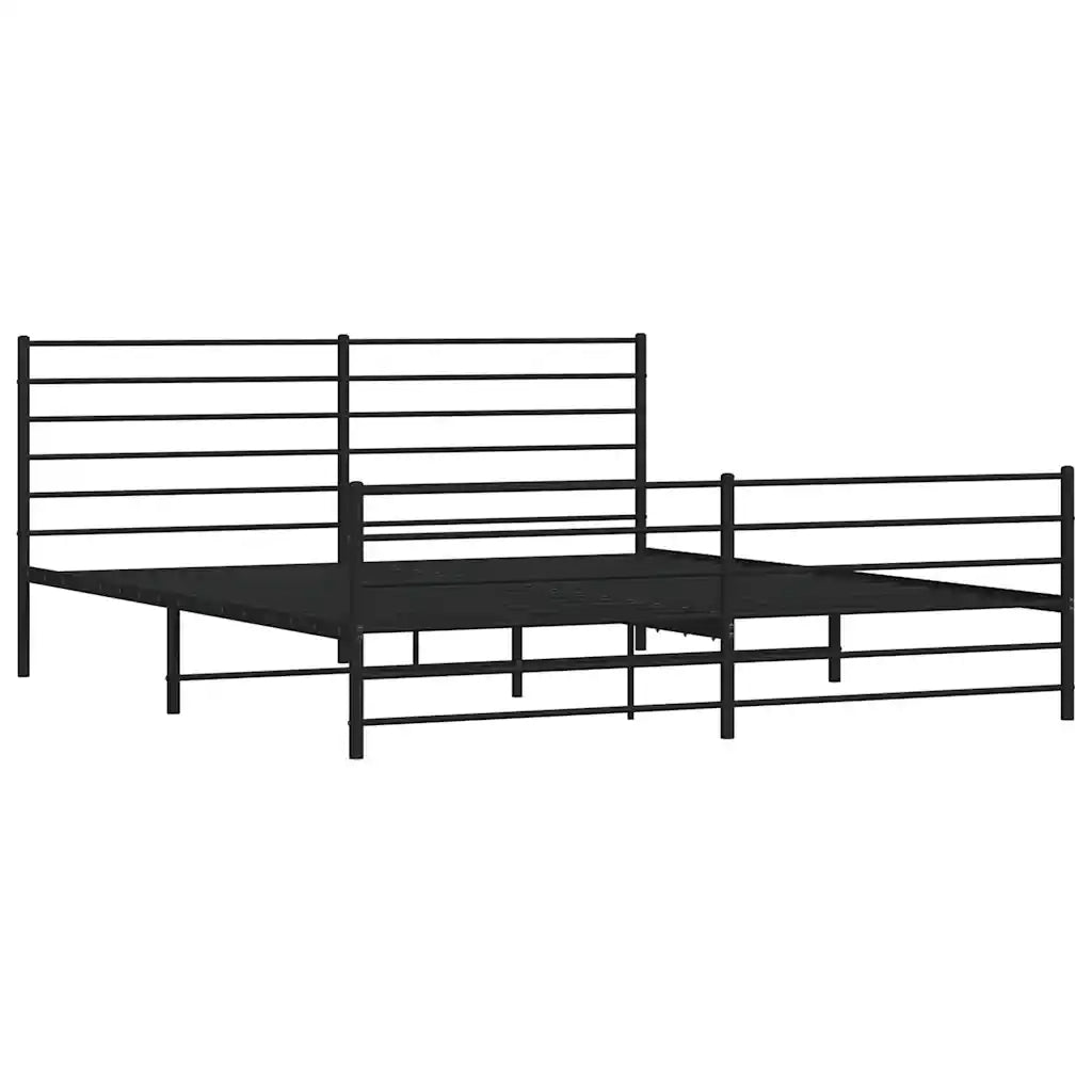 Giroletto senza Materasso con Pediera-Struttura Letto in Metallo Nero 180x200 cm 511680
