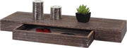 Wandplank con caricatore 80 cm - schermo oscillante in legno massivo - marrone shabby