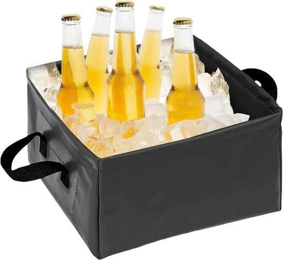 Sacchetto per rifiuti pieghevole in plastica nera - accessorio per campeggio outdoor - raffreddatore di bevande robusto - accessorio per campeggio Sacchetto per rifiuti pieghevole