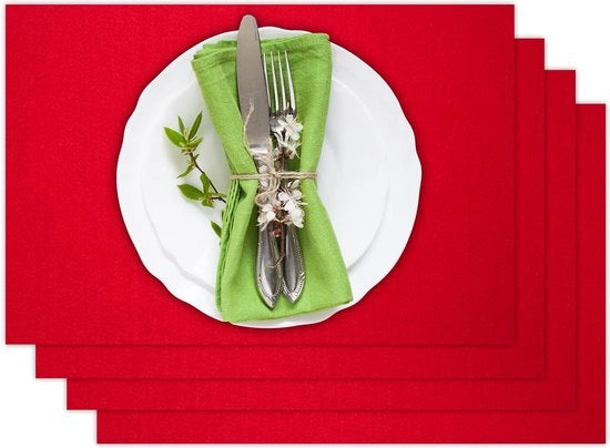 Placemats in velluto wasbare, set da 6 pezzi in vari colori moderni.