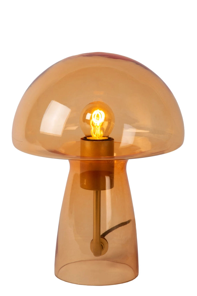 Lampada da tavolo in vetro ambra Fungo E27 Lucide 28cm
