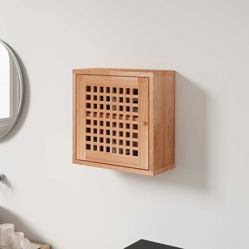 Armadietto da Parete 42x18x42 cm in Legno Massello di Noce