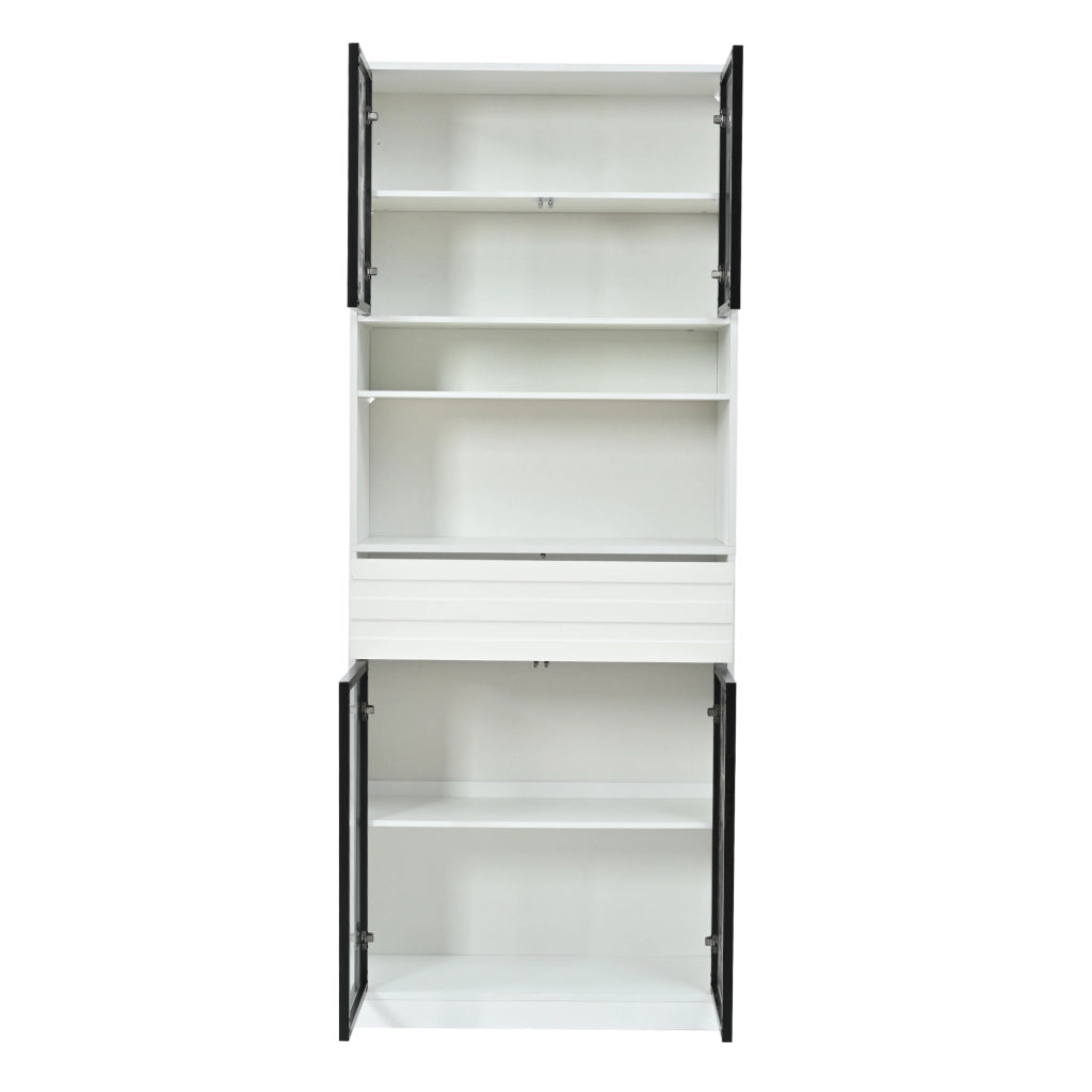 Vetrina con illuminazione LED controllabile tramite app in MDF bianco