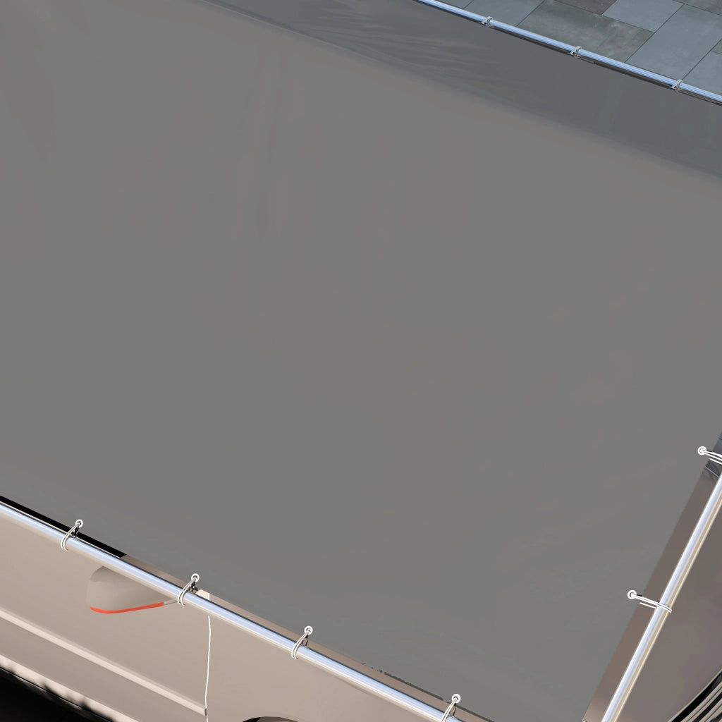 Copertura di Ricambio 600x300 cm Anti-UV per Carport Auto con Corde Elastiche in PE Grigio Scuro