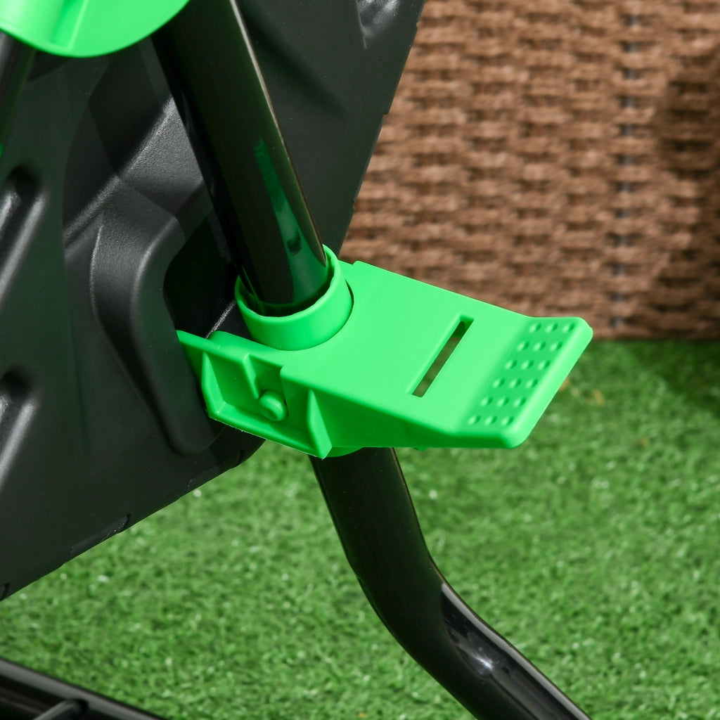 Composter da giardino 65 L in plastica, rotazione 360°, nero, 60x49x77 cm
