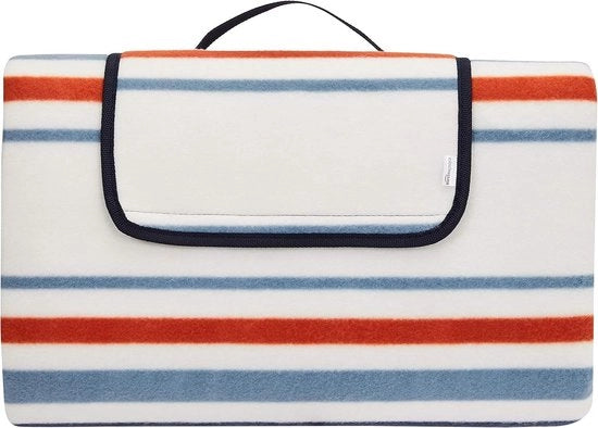 Tavolo da picnic 200x200 cm con fondo impermeabile e strisce marine blu