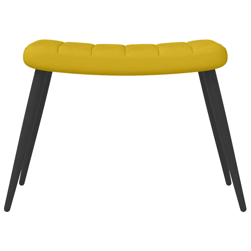Poltrona Relax | Sedia Relax con Sgabello Giallo Senape in Velluto
