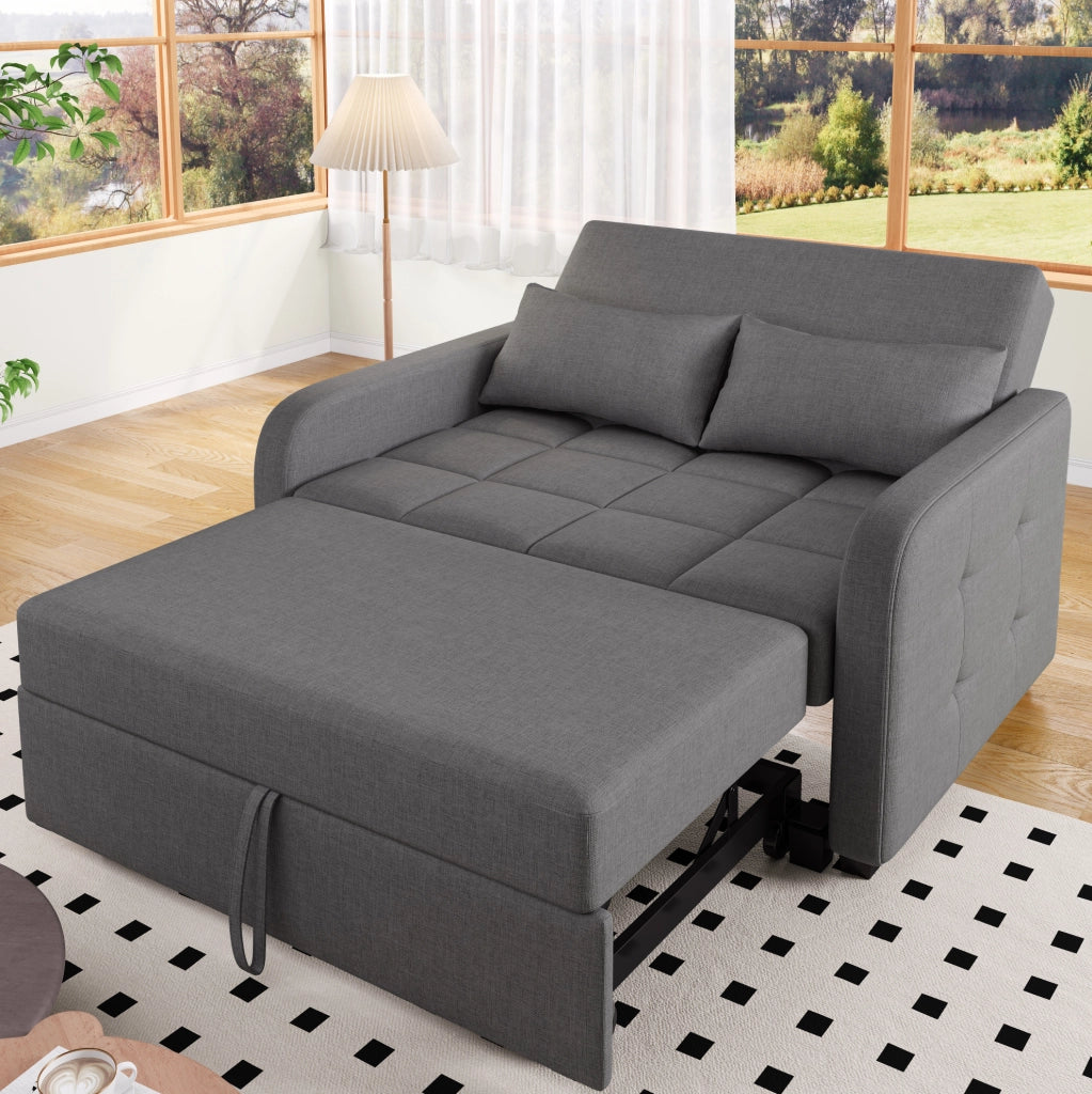 Divano letto pieghevole multifunzione 127x75x94 cm; grigio antico; con schienale regolabile
