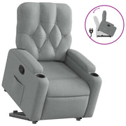 Poltrona | Sedia Relax Alzapersona Reclinabile Grigio Chiaro in Tessuto