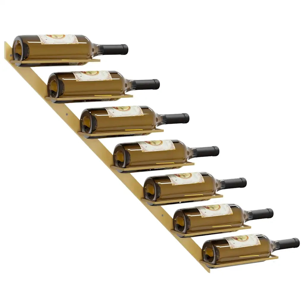 Portavini da Parete per 7 Bottiglie 2 pz Metallo Dorato 340899