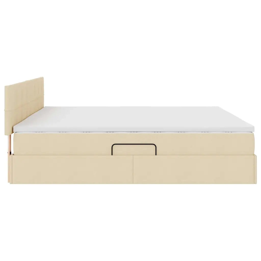 Letto con contenitore e materasso Crema 200 x 200 cm 3370534