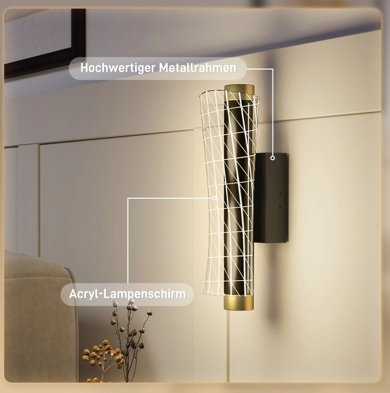 Set di 2 applique a LED moderne nere con design a griglia