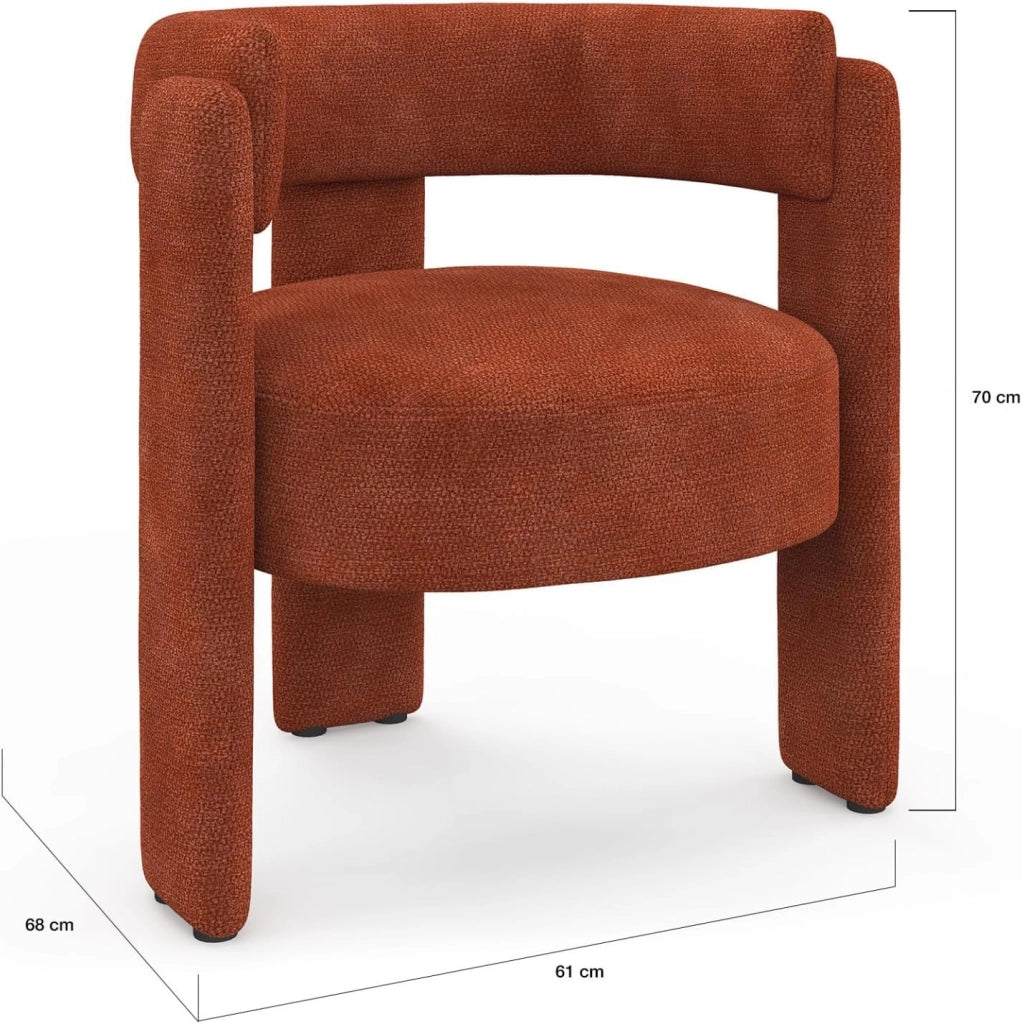 Poltrona tripode Gustave Tessuto Chenille Terracotta