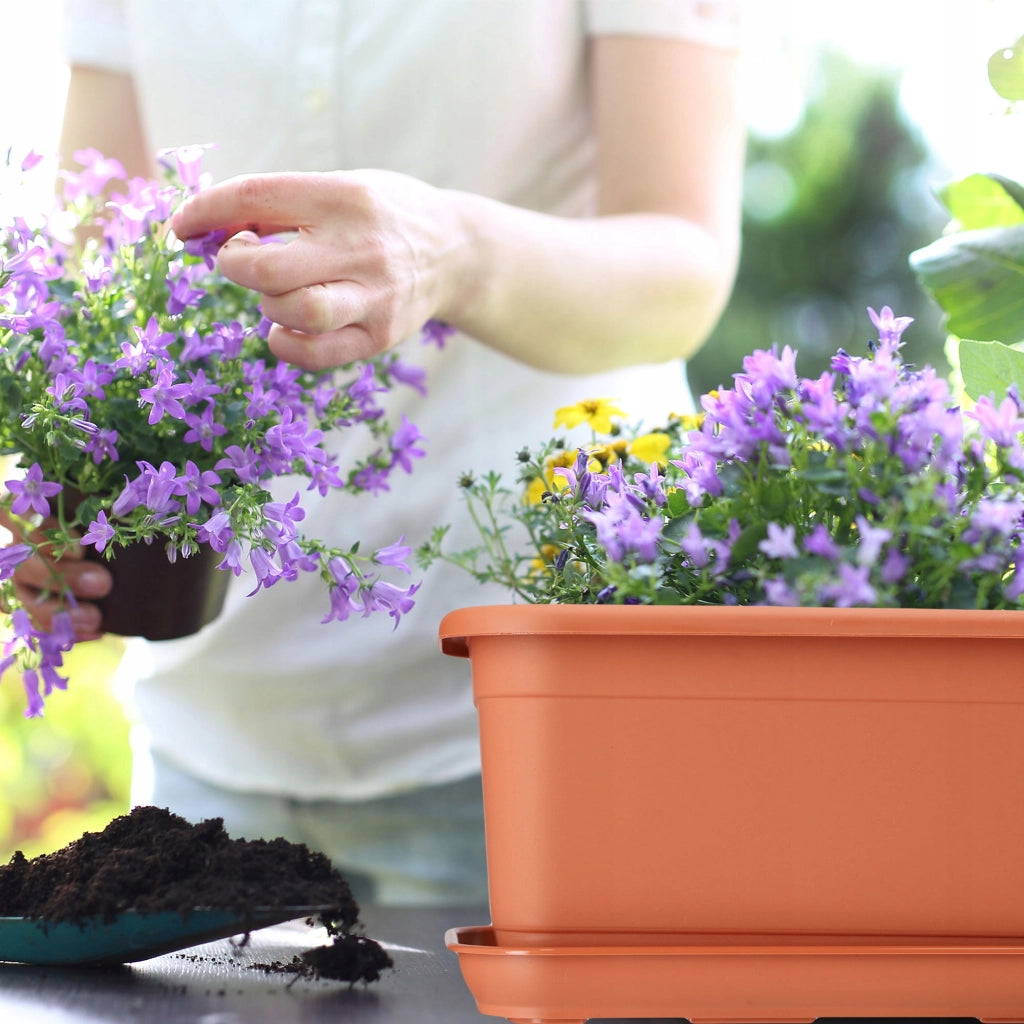 KADAX Fioriera da balcone 40 cm Vaso da fiori Supporto per vaso da fiori Maniglie Balcone
