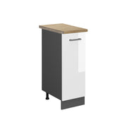 Armadio cucina dispensa alto R-Line Bianco lucido/Antracite 30 cm, PL Rovere Vicco