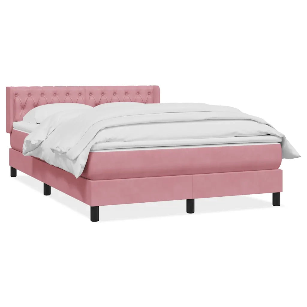 Giroletto a Molle con Materasso Rosa 160x210 cm in Velluto