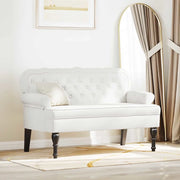 Panca Chesterfield-Sgabello-Divano Bianco 119,5 x 64,5 x 75 cm Pelle Sintetica