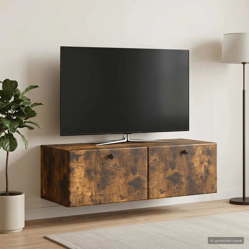 Mobile Porta TV da Muro 98 x 41 x 30 cm Rovere Fumo 899210