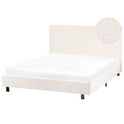 Letto con testiera piccola 120 x 200 cm in bouclé bianco sporco dal design moderno