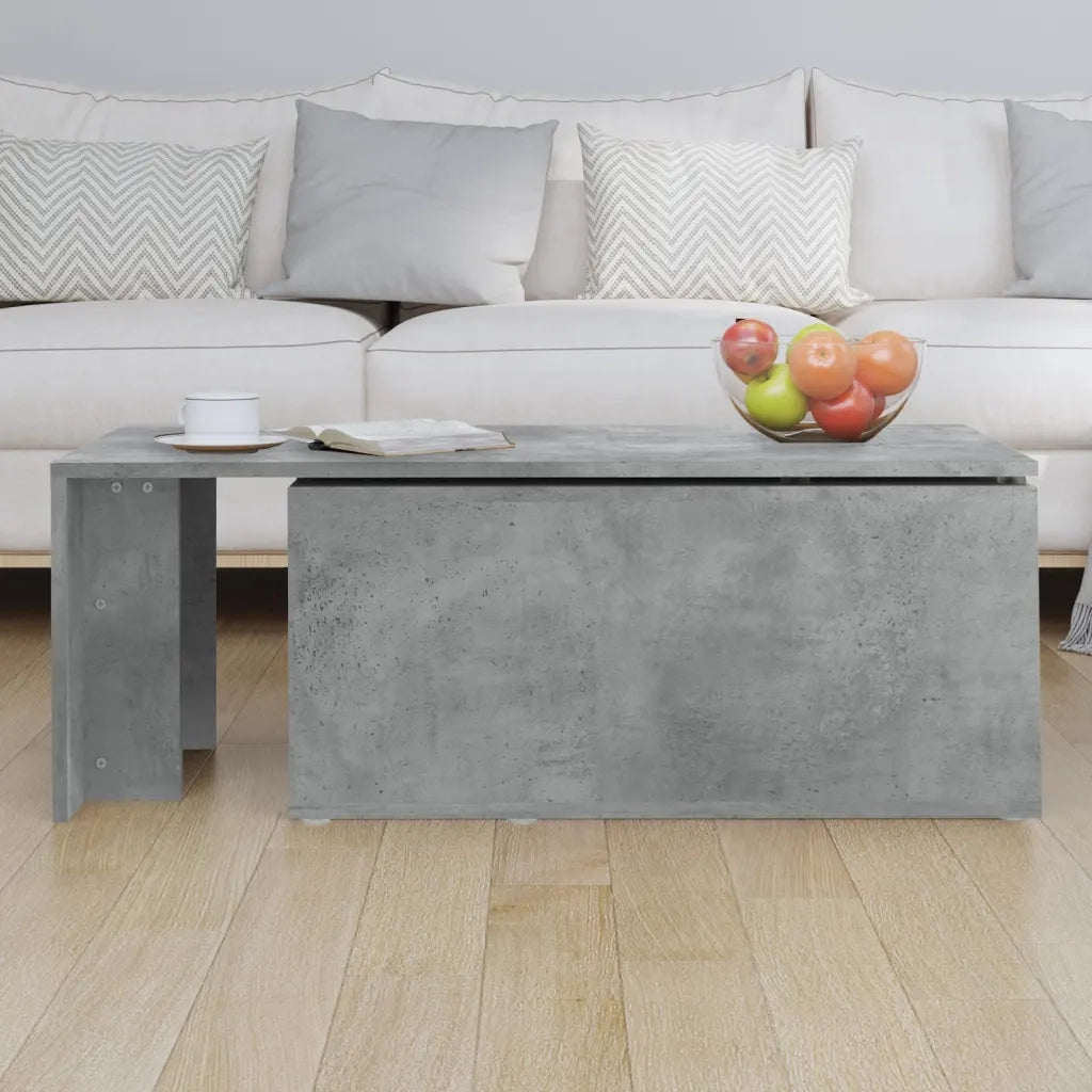Tavolino da CaffÃ¨ Grigio Cemento 150x50x35 cm in Truciolato    cod mxl 10373
