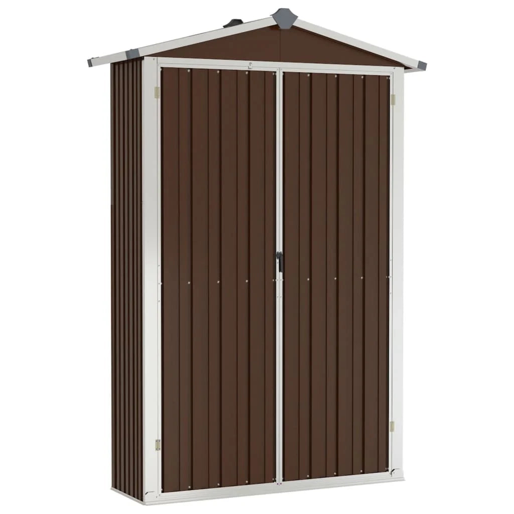 Casetta da giardino cabina ripostiglio casetta da esterno robusta casetta per attrezzi 116 x 45 x 175 cm acciaio zincato marrone 02_0022265