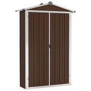 Casetta da giardino cabina ripostiglio casetta da esterno robusta casetta per attrezzi 116 x 45 x 175 cm acciaio zincato marrone 02_0022265