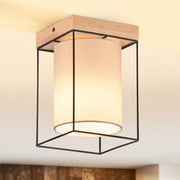 ZMH Lampada da soffitto vintage 1 fiamma E14 paralume tessuto industriale per soggiorno