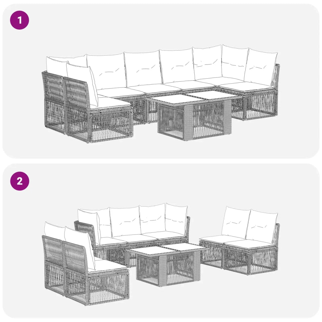 Set Divano da Giardino 7 pz Grigio polyrattan 3436442
