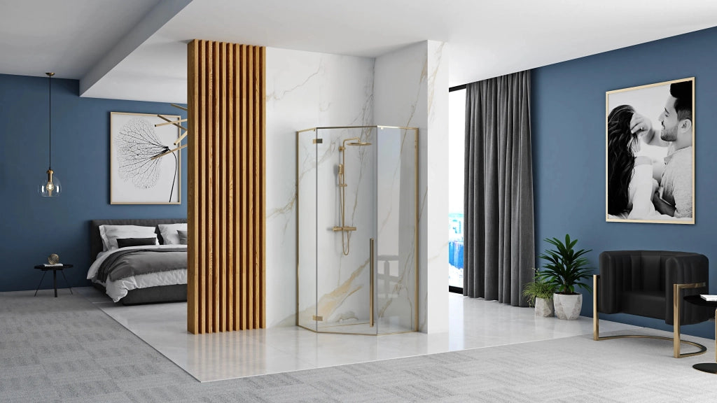 Cabina Doccia Diamond Gold 90x90 con piatto doccia Diamond