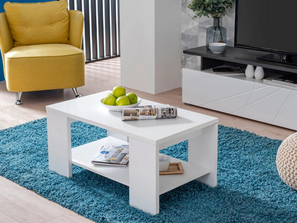 Piraino, Tavolino da Salotto un Vano, 90.5x50.5x41.5h cm Bianco