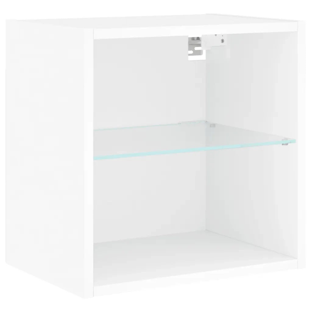 Comodino con Luci LED a Parete-Tavolino da notte Bianco 174489