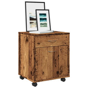 vidaXL Armadietto con Ruote Legno Antico 45x38x54 cm Legno Multistrato