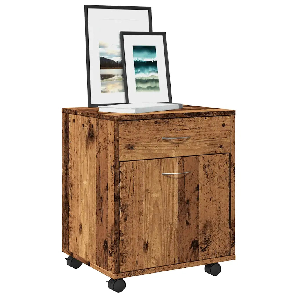 vidaXL Armadietto con Ruote Legno Antico 45x38x54 cm Legno Multistrato