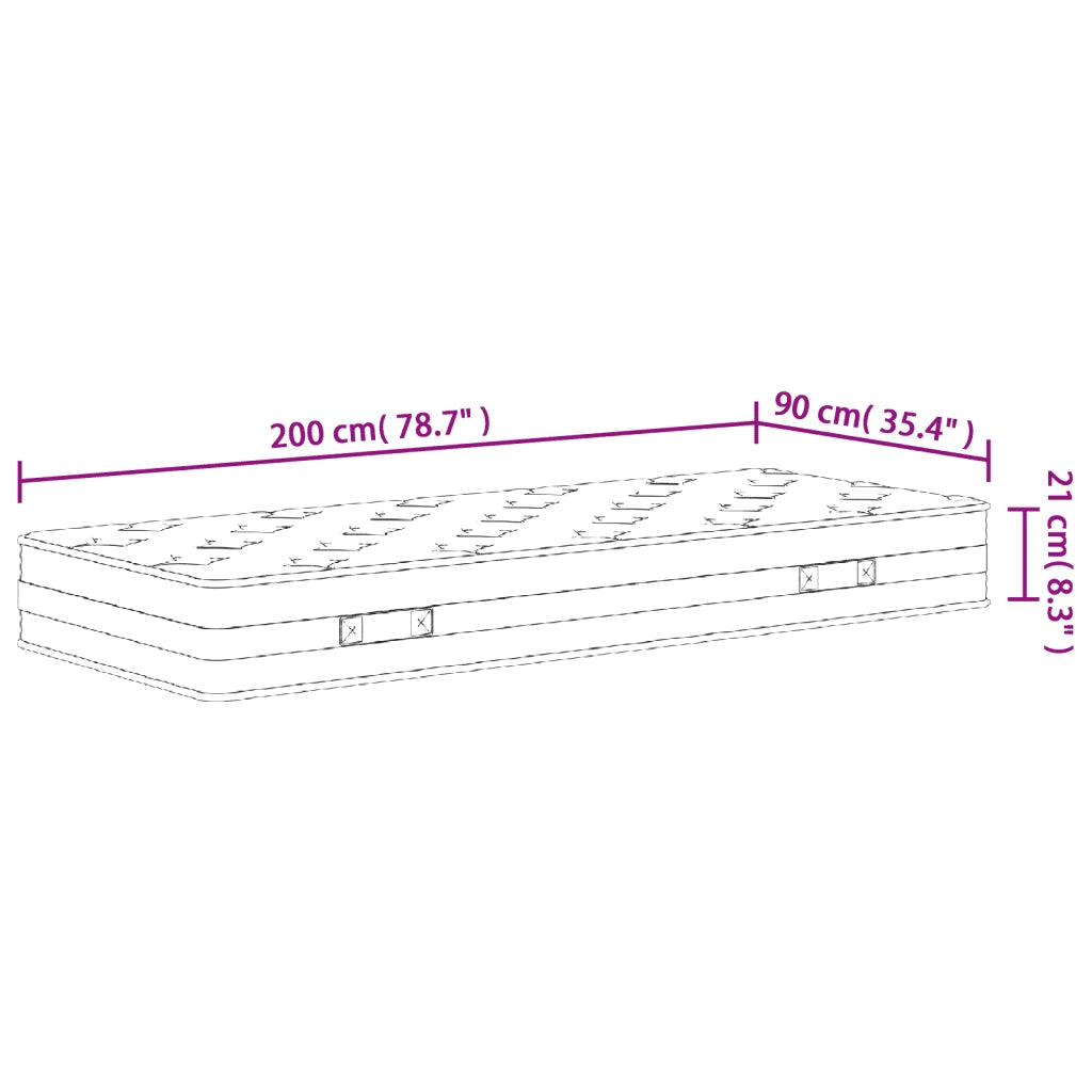 Materasso a Molle Bonnel Medio 90x200 cm 372955