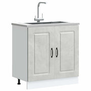 Mobile base lavello-Armadietto da bagno Kalmar Grigio Cemento 80x46x81,5 cm