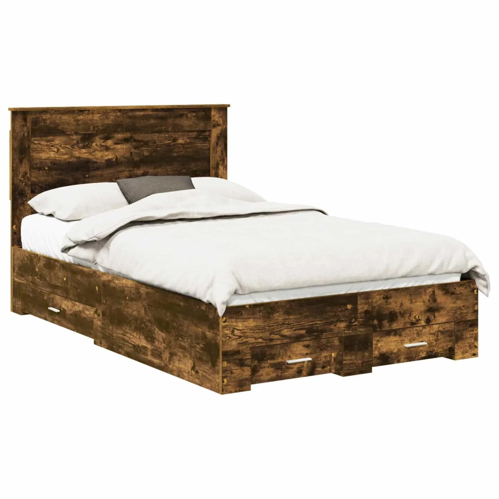 Struttura del letto Rovere fumé 135 x 190 cm Legno multistrato 3410330