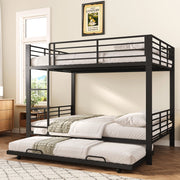 Castello in metallo 140x200 con letto estraibile; sponde e scala; per bambini; nero